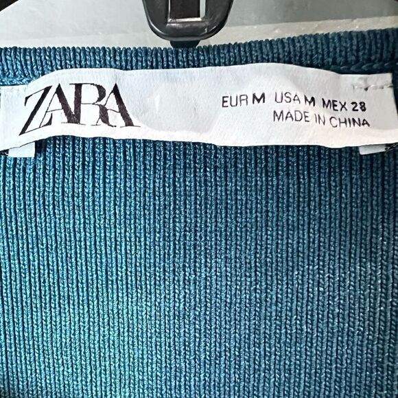 Zara ribbed teal sweater size medium - Picture 9 of 13